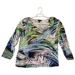 Escada Sports Floral Drop Neck 3/4‎ Sleep Blouse Multicolor
